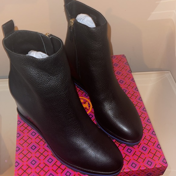 Tory Burch Black Wedge Booties size 11 - Picture 2 of 14